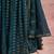Women's teal georgette sleeveless kurta, sharara & dupatta set with abstract sequin embroidery