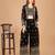 Women's black georgette crop top, palazzo & embroidered jacket set – sequins work, ready to wear, festive & wedding wear