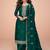 Women's embroidered green silk ready-to-wear salwar suit set with dupatta