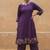 Women's art silk readymade kurta and palazzo set in rich wine