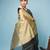 Black Blended Cotton Saree With Golden Border