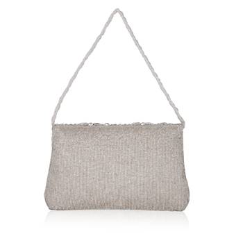 Osty diyaara – premium hand zari embroidered bridal clutch with dual carrying options-silver 3