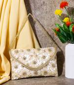 Osty fayenza – luxury handcrafted floral bridal clutch for women-gold