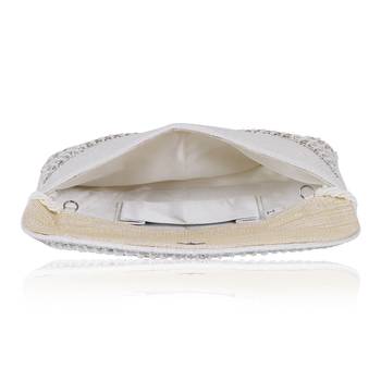 Osty ruhani – luxury hand-zari embroidered bridal clutch with dual carrying options-white 4
