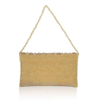 Osty ruhani – luxury hand-zari embroidered bridal clutch with dual carrying options-gold 3