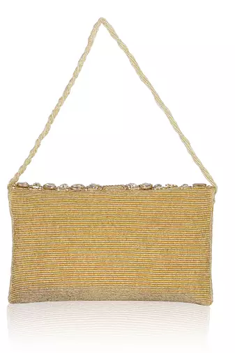 Osty ruhani – luxury hand-zari embroidered bridal clutch with dual carrying options-gold