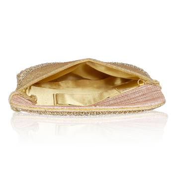 Osty ruhani – luxury hand-zari embroidered bridal clutch with dual carrying options-gold 4