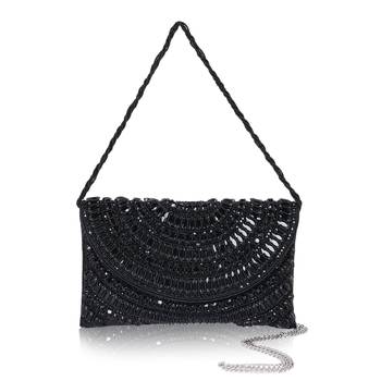 Osty ruhani – luxury hand-zari embroidered bridal clutch with dual carrying options-black 2