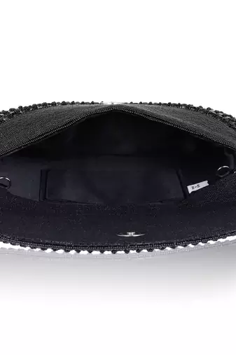 Osty ruhani – luxury hand-zari embroidered bridal clutch with dual carrying options-black