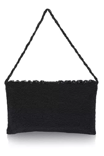 Osty ruhani – luxury hand-zari embroidered bridal clutch with dual carrying options-black