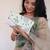 Osty lush – floral hand zari beaded clutch with dual handle | ivory base pastel embroidery bag- multy