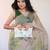 Osty lush – floral hand zari beaded clutch with dual handle | ivory base pastel embroidery bag- multy