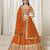 Orange Art Silk Wedding Wear Lehenga Choli Set