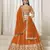 Orange Art Silk Embroidered Lehenga Choli Set