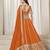 Orange Art Silk Wedding Wear Lehenga Choli Set