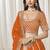 Orange Art Silk Wedding Wear Lehenga Choli Set