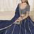 Navy Blue Art Silk Wedding Wear Lehenga Choli Set