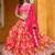 Hot Pink Printed Embroidered Taby Silk Trendy Lehenga Choli