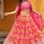 Hot Pink Printed Embroidered Taby Silk Trendy Lehenga Choli