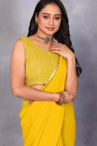 Elegance Designer Georgette Saree with Sequence Blouse