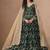 Dark green faux georgette embroidered wedding anarkali style gown