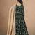 Dark green faux georgette embroidered wedding anarkali style gown