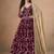 Maroon faux georgette embroidered wedding anarkali style gown