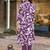 Floral Printed Shirt Collar A-Line Kurta With Pyjama