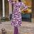 Floral Printed Shirt Collar A-Line Kurta With Pyjama