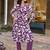 Floral Printed Shirt Collar A-Line Kurta With Pyjama