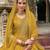 Mustard color ceremonial wear beautiful designer viscose silk dhoti style suit