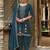 Teal blue color ceremonial wear beautiful designer viscose silk dhoti style suit