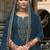 Teal blue color ceremonial wear beautiful designer viscose silk dhoti style suit