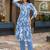 Floral Printed Shirt Collar A-Line Kurta With Pyjama