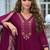 Magenta color vichitra silk fabric stitched salwar kameez for ceremonial looks