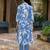 Floral Printed Shirt Collar A-Line Kurta With Pyjama
