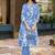 Floral Printed Shirt Collar A-Line Kurta With Pyjama