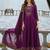 Purple color vichitra silk fabric stitched salwar kameez for ceremonial looks