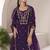Purple color viscose fabric resham embroidered readymade salwar suit