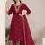 Maroon color viscose fabric resham embroidered readymade salwar suit