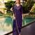 Purple color beautiful ceremonial shimmer silk fabric embroidered girls suit