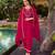 Pink color beautiful ceremonial shimmer silk fabric embroidered girls suit