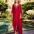 Red color beautiful ceremonial shimmer silk fabric embroidered girls suit