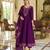 Magenta color beautiful embroidered vichitra silk fabric ceremonial suit
