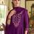 Magenta color beautiful embroidered vichitra silk fabric ceremonial suit