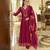 Maroon color beautiful embroidered vichitra silk fabric ceremonial suit