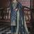 Teal color ethnic woven designer banarasi silk beautiful readymade suit