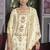 Cream color ethnic woven designer banarasi silk beautiful readymade suit
