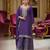 Violet color chinon fabric designer embroidery work graceful palazzo dress