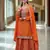 Orange color chinon fabric embroidery work graceful palazzo dress